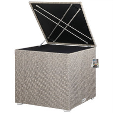 Kissenbox | Polyrattan | 318L | Creme | Cube Design | Wetterfest